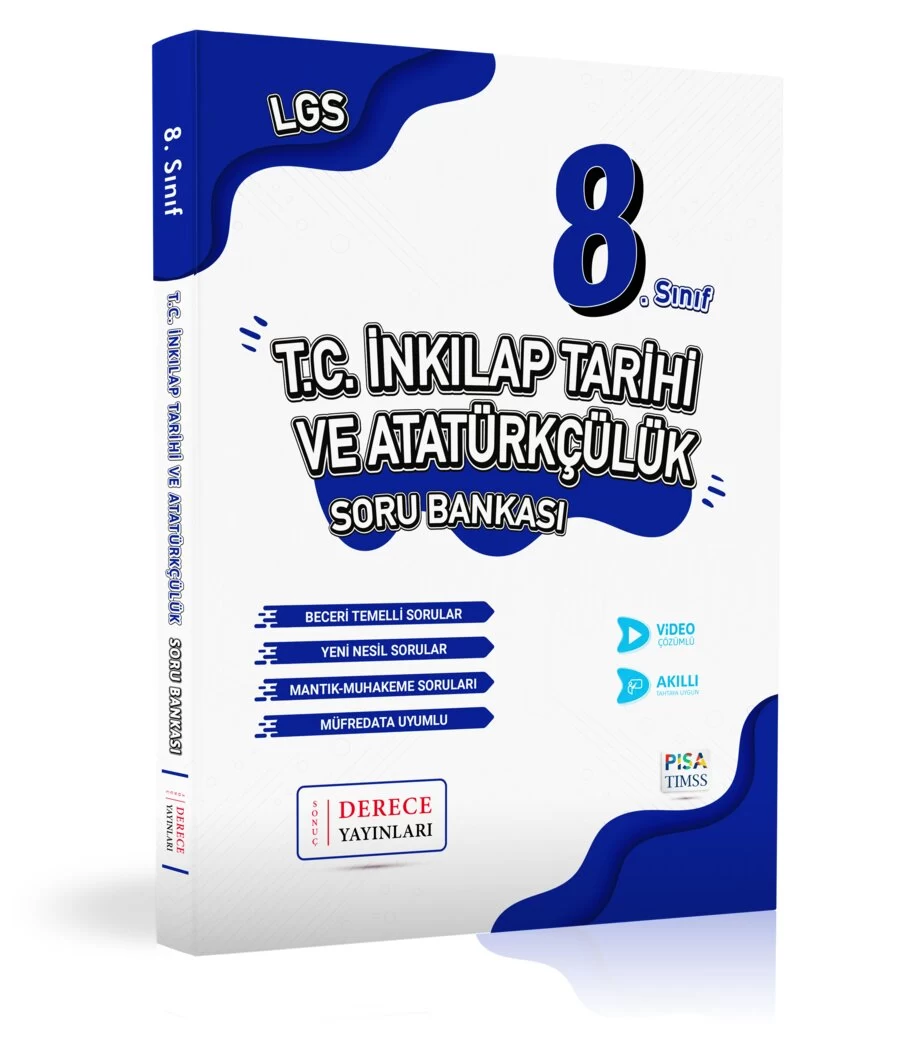 Derece Yayınları 8. Sınıf LGS İnkılap Tarihi ve Atatürkçülük Soru Bankası